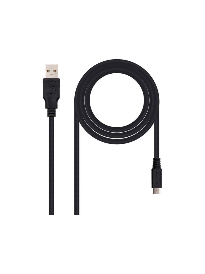 Cable usb nanocable 2.0 tipo a/m-micro usb b/m color negro longitud 0,8 m Cable usb nanocable 2.0 tipo a/m-micro usb b/m color negro longitud 0,8 m