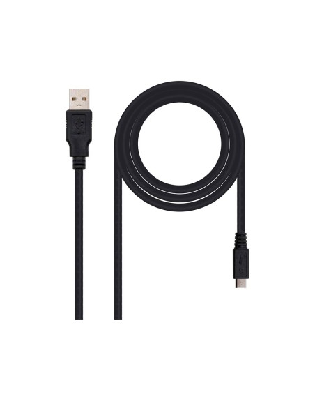 Cable usb nanocable 2.0 tipo a/m-micro usb b/m color negro longitud 0,8 m