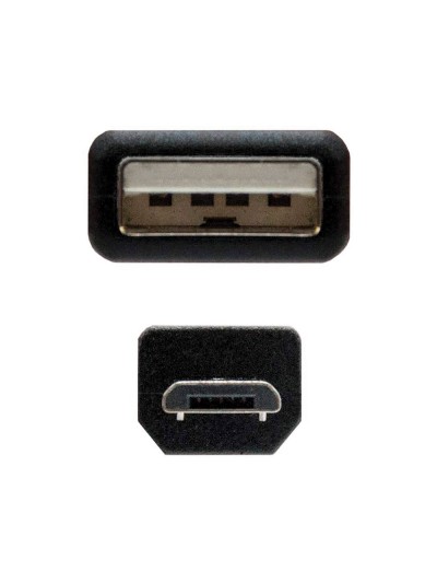 Cable usb nanocable 2.0 tipo a/m-micro usb b/m color negro longitud 0,8 m