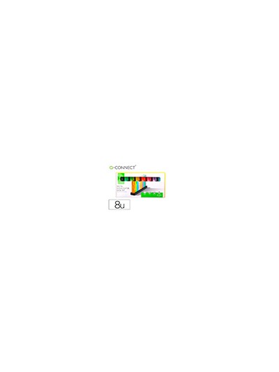 Rotulador q-connect fluorescente pastel punta biselada estuche de sobremesa 8 colores surtidos
