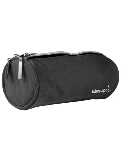 Estuche portatodo liderpapel cilindrico con 2 cremalleras negro 205x75x75 mm