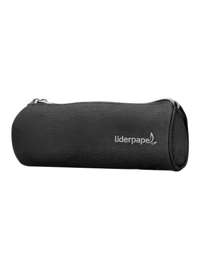 Estuche portatodo liderpapel cilindrico con 2 cremalleras negro 205x75x75 mm