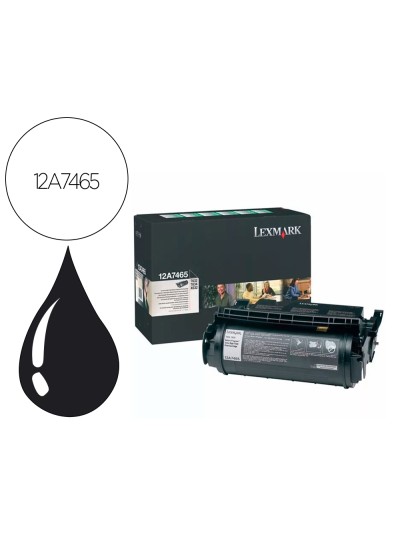 Toner lexmark laser t632 / t634 / x630 / x632 12a7465 negro alta capacidad 32000 paginas