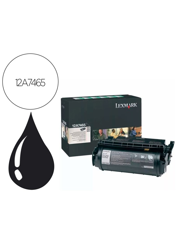 Toner lexmark laser t632 / t634 / x630 / x632 12a7465 negro alta capacidad 32000 paginas Toner lexmark laser t632 / t634 / x630 / x632 12a7465 negro alta capacidad 32000 paginas