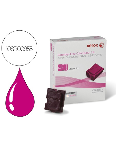 Tinta solida xerox e 8870 / 8880 magenta 17300 paginas pack de 6 unidades