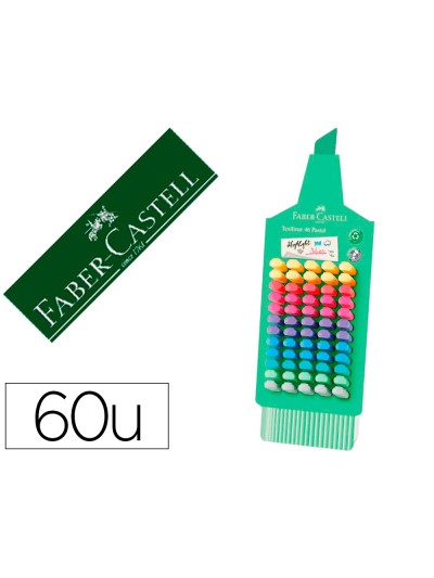 Rotulador faber fluorescente 1546 expositor de 60 unidades colores pastel surtidos