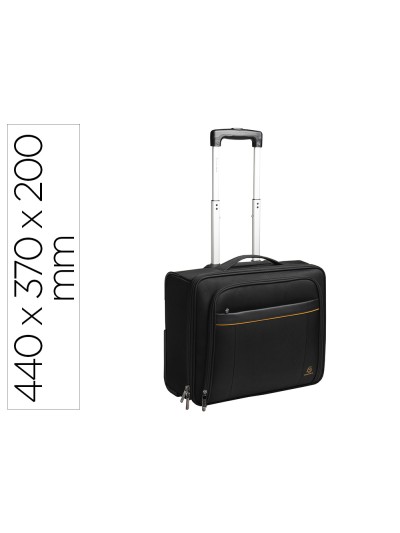 Maletin para portatil exacompta valisette exactive 15.6/' slim con asa extraible color negro 440x370x200 mm