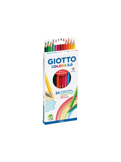 Lapices de colores giotto colors 3.0 mina 3 mm caja de 24 colores surtidos