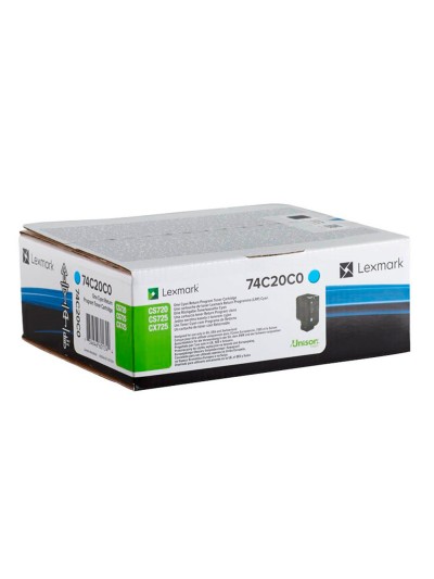 Toner lexmark laser 74c20c0 cx725de / cs720d e/ cs725de cian 3000 paginas