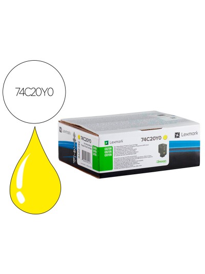 Toner lexmark laser 74c20y0 cx725de / cs720de / cs725de amarillo 3000 paginas