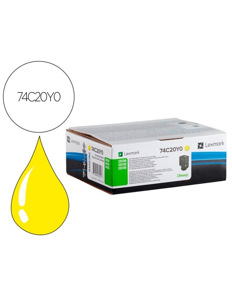Toner lexmark laser 74c20y0 cx725de / cs720de / cs725de amarillo 3000 paginas