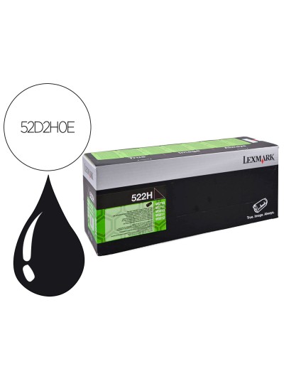 Toner lexmark laser 522he / 52d2h0e / cx725de / cs720de / cs725de negro 25000 paginas