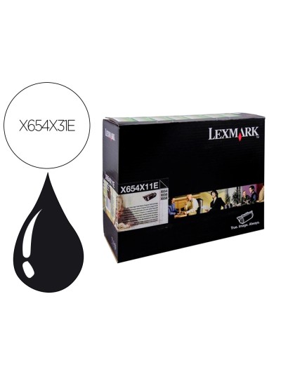 Toner lexmark laser x654x31e / x654de/ 654 / 656de / 658de negro 36000 paginas