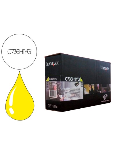 Toner laser lexmark c736h1yg amarillo 10000 paginas