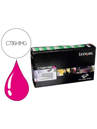 Toner laser lexmark c736h1mg magenta 10000 paginas