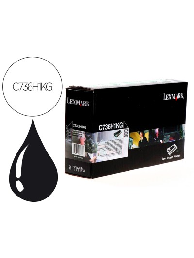 Toner laser lexmark c736h1kg 12000 paginas