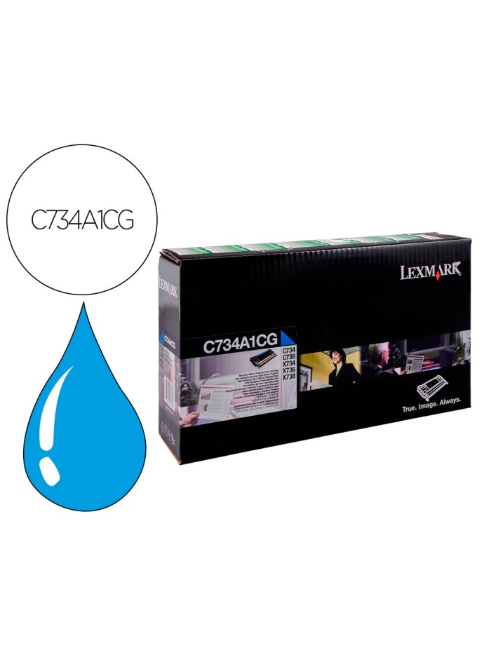 Toner laser lexmark c734 cian 6000 paginas Toner laser lexmark c734 cian 6000 paginas