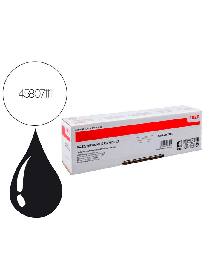 Toner oki n45807111 negro 12000 paginas Toner oki n45807111 negro 12000 paginas