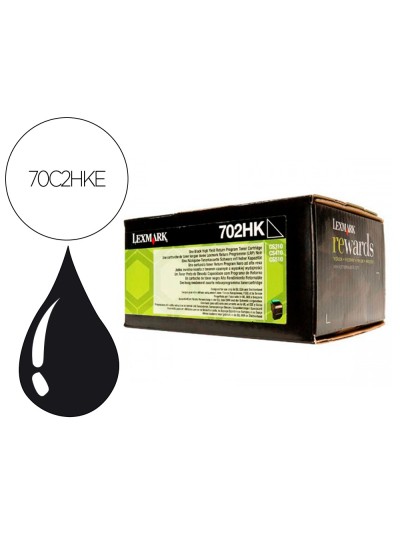 Toner laser lexmark 702hke negro 4000 paginas