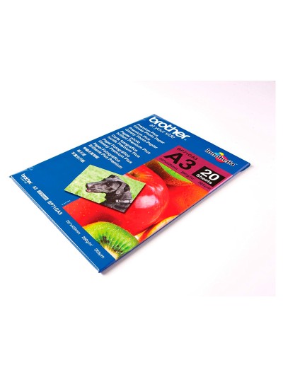 Papel fotografico brother premium plus brillo din a3 260g/m2 ink-jet pack de 20 hojas
