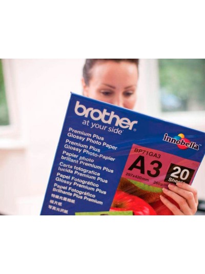 Papel fotografico brother premium plus brillo din a3 260g/m2 ink-jet pack de 20 hojas