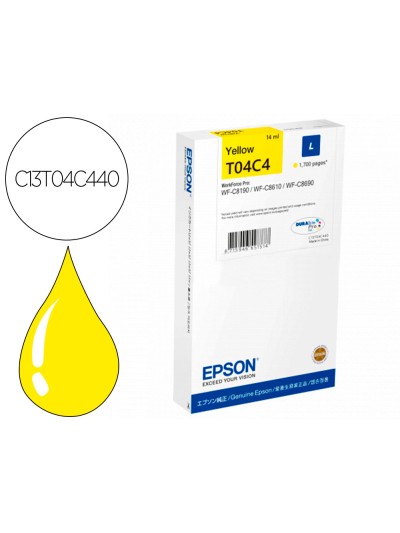 Ink-jet epson t04c4 amarillo 1700 paginas
