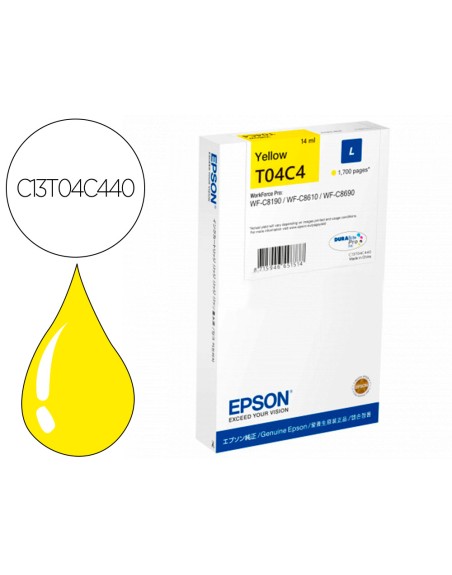 Ink-jet epson t04c4 amarillo 1700 paginas