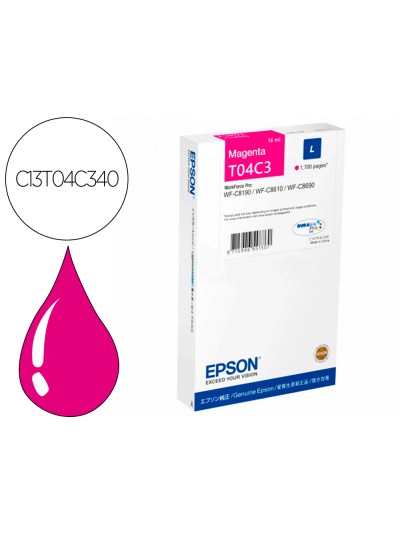 Ink-jet epson t04c3 magenta 1700 paginas