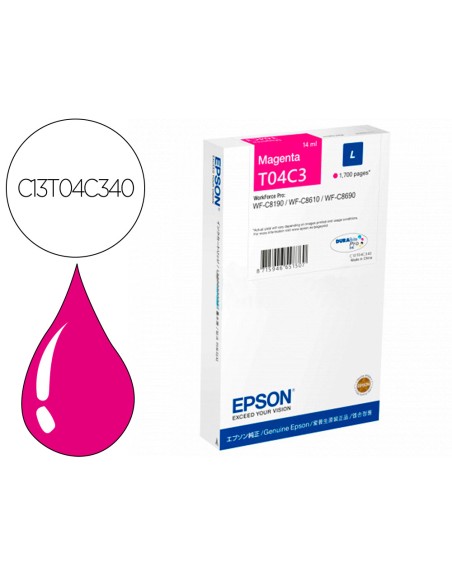 Ink-jet epson t04c3 magenta 1700 paginas