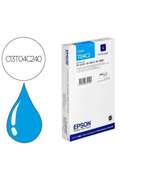 Ink-jet epson t04c2 cian 1700 paginas