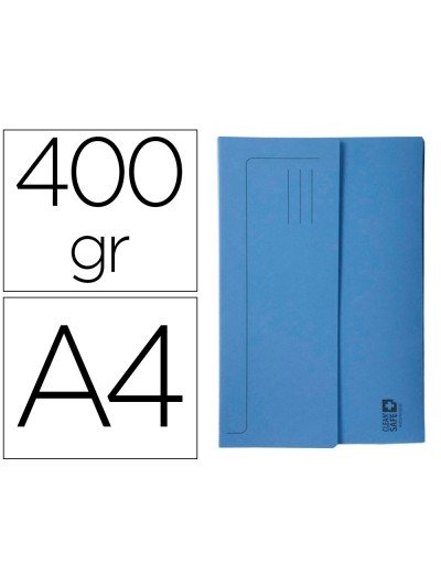 Subcarpeta cartulina exacompta clean safe pocket horizontal din a4 con 2 solapas azul 400 gr paquete