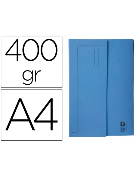 Subcarpeta cartulina exacompta clean safe pocket horizontal din a4 con 2 solapas azul 400 gr paquete