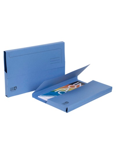 Subcarpeta cartulina exacompta clean safe pocket horizontal din a4 con 2 solapas azul 400 gr paquete