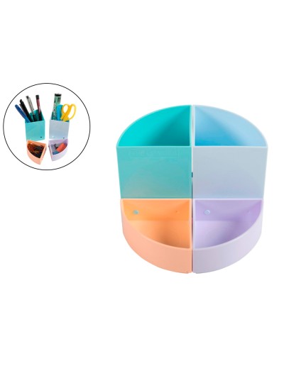 Organizador de sobremesa exacompta aquarel the quarter 4 compartimentos modulables colores pastel 120x120x83 mm