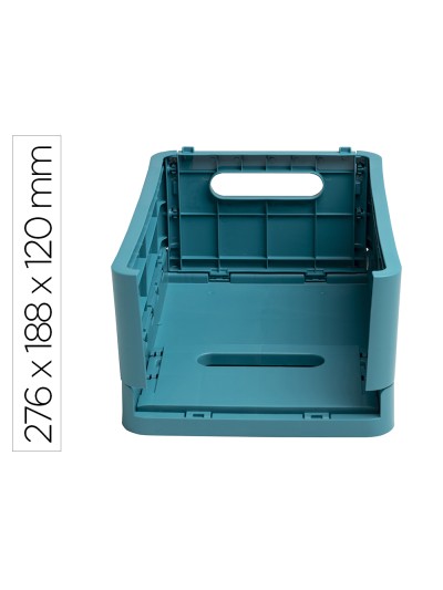 Caja plegable exacompta midi skandi polipropileno reciclado color azul pacifico 276x188x120 mm