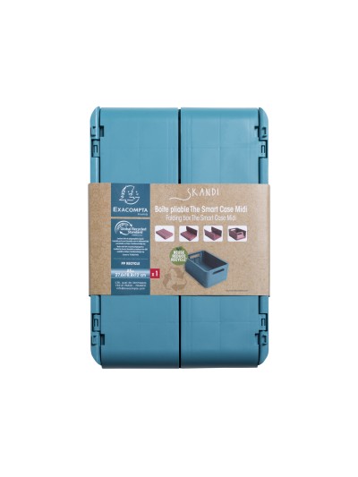 Caja plegable exacompta midi skandi polipropileno reciclado color azul pacifico 276x188x120 mm