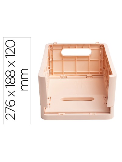 Caja plegable exacompta midi skandi polipropileno reciclado color nude 276x188x120 mm