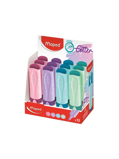 Rotulador maped fluorescente peps pastel con glitter colores surtidos