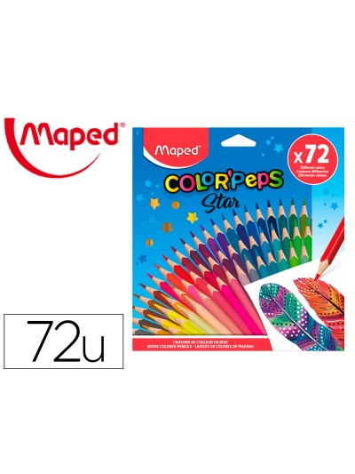 Lapices de colores maped color peps star caja de 72 colores surtidos