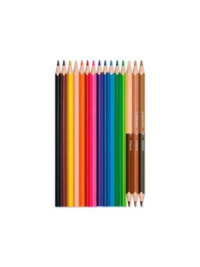 Lapices de colores maped color peps world caja de 12 colores surtidos + 3 duo tonos de piel