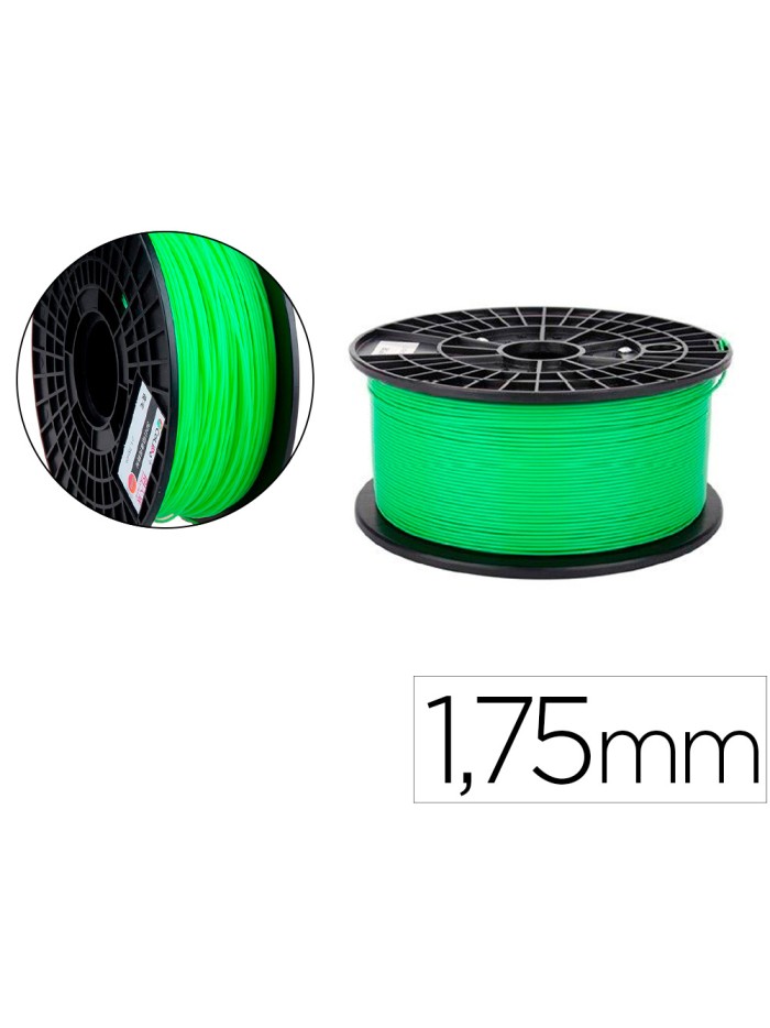 Filamento 3d colido pla luminoso 1,75 mm 1 kg verde Filamento 3d colido pla luminoso 1,75 mm 1 kg verde