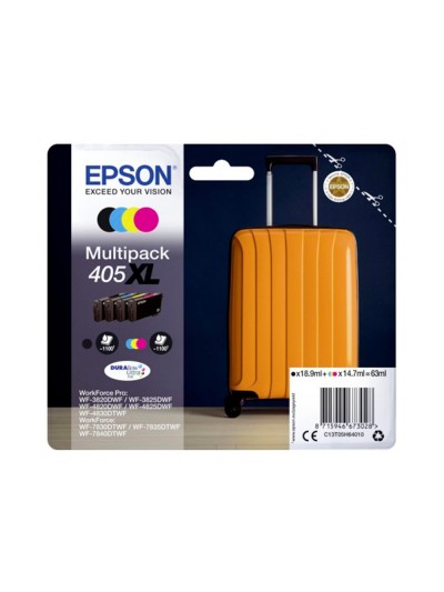 Ink-jet epson 405 xl wf-3820dwf / wf-4820dwf / wf-7830dtwf / wf-7840dtwf alta capacidad pack de 4