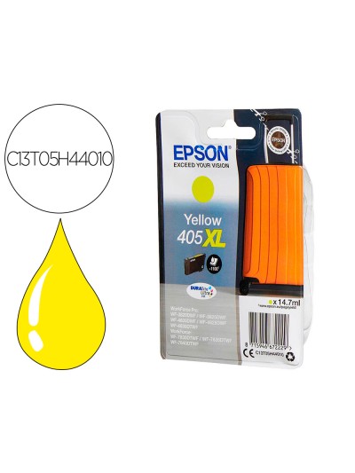 Ink-jet epson 405 xl wf-3820dwf / wf-4820dwf / wf-7830dtwf / wf-7840dtwf alta capacidad amarillo
