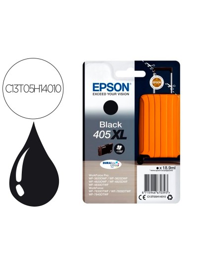 Ink-jet epson 405 xl wf-3820dwf / wf-4820dwf / wf-7830dtwf / wf-7840dtwf alta capacidad negro
