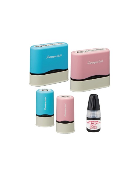 Sello x stamper quix nombre personalizable kit iniciacion 20 sellos 5 por medidas y color