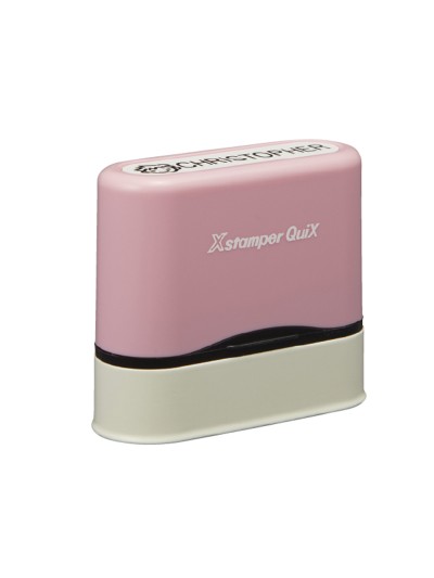Sello x stamper quix nombre personalizable color rosa 9,5x46 mm qn41