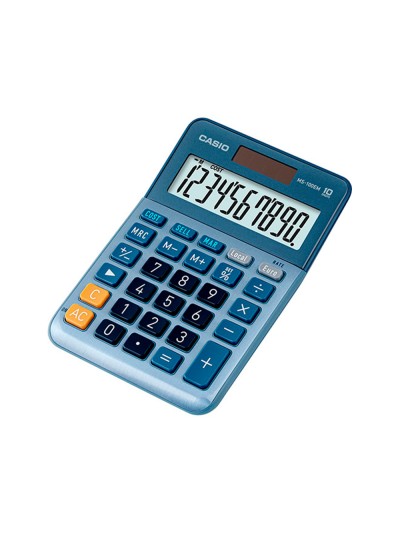 Calculadora casio ms-100em sobremesa 10 digitos tx +/- tecla color azul