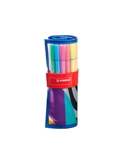 Rotulador stabilo punta de fibra pen 68 arty estuche rollerset de 25 unidades colores surtidos