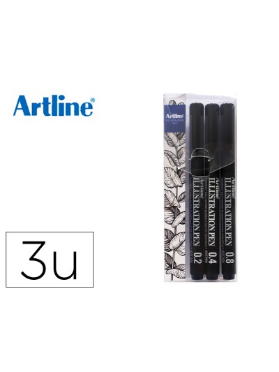 Rotulador artline calibrado micrometrico negro illustration pen billetera ek-280w3iln resistente al