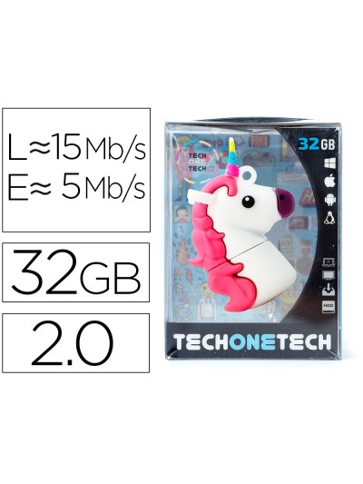 Memoria usb tech on tech mi unicornio 32 gb
